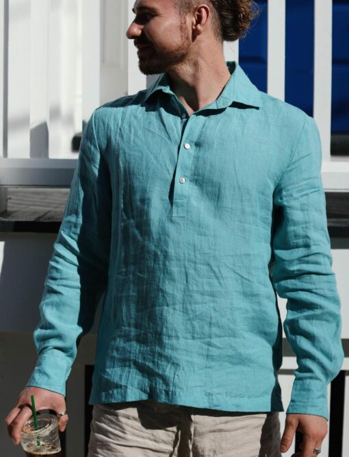 Breezy Linen Summer Shirt Perfect for Beach Days and Classrooms - Image 3