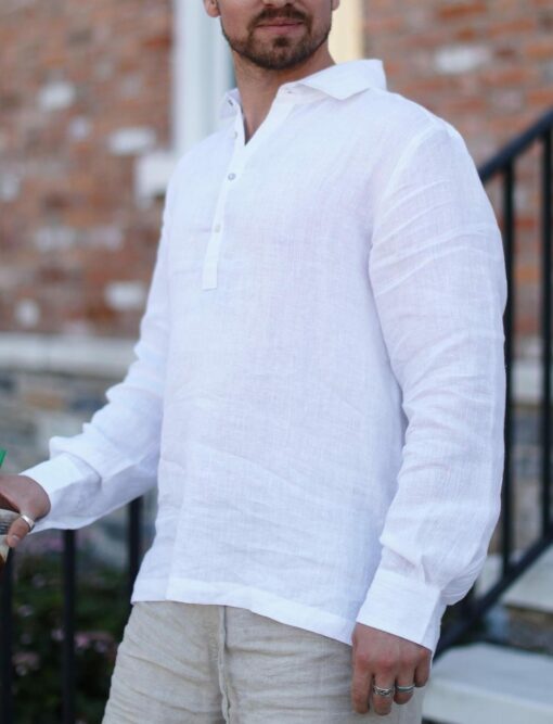 Breezy Linen Summer Shirt Perfect for Beach Days and Classrooms - Image 2