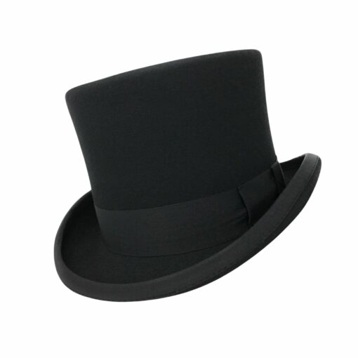 Elite Stiff Wool Felt Black Top Hat The Quintessential Accessory for Formal Occasions - Image 5