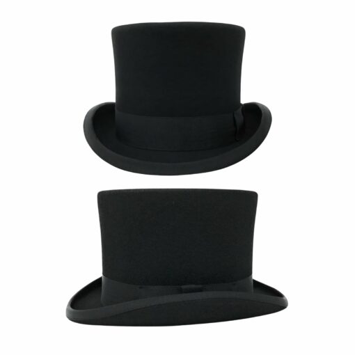 Elite Stiff Wool Felt Black Top Hat The Quintessential Accessory for Formal Occasions - Image 6