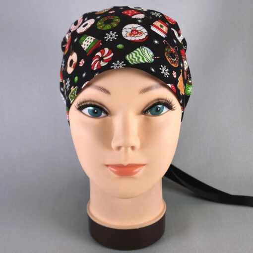 Festive Peppermint Mocha Ponytail Scrub Cap A Sweet Treat for Your Hair - Image 3