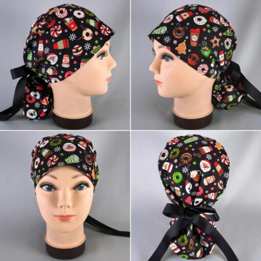 Festive Peppermint Mocha Ponytail Scrub Cap A Sweet Treat for Your Hair - Image 5