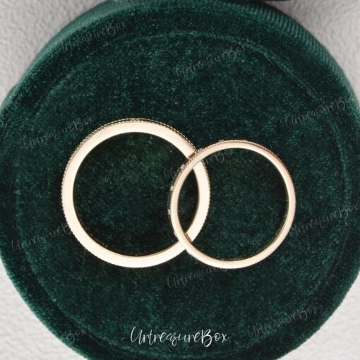 Exquisite Milgrain Couple Rings Unique Moissanite Wedding Bands for Eternal Love - Image 6