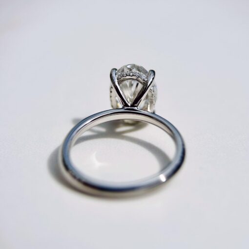 Sparkling Elegance 3 Carat Oval Lab-Grown Diamond Engagement Ring with Hidden Halo, IGI Certified - Image 6