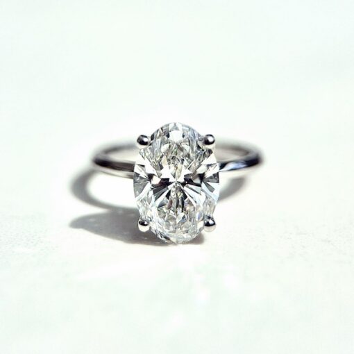 Sparkling Elegance 3 Carat Oval Lab-Grown Diamond Engagement Ring with Hidden Halo, IGI Certified - Image 2