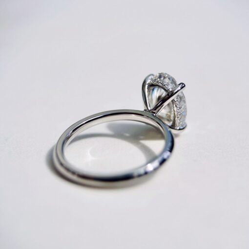 Sparkling Elegance 3 Carat Oval Lab-Grown Diamond Engagement Ring with Hidden Halo, IGI Certified - Image 5