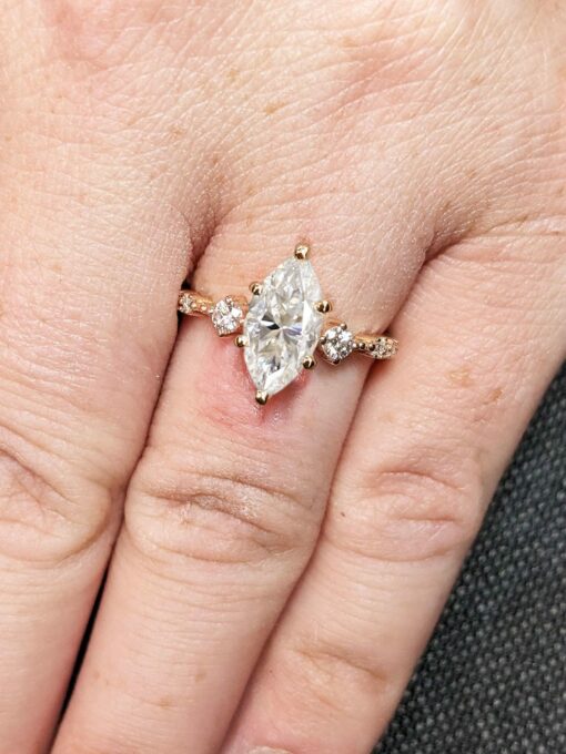 Exquisite Marquise Lab-Grown Diamond Engagement Ring A Promise of Enduring Love - Image 2