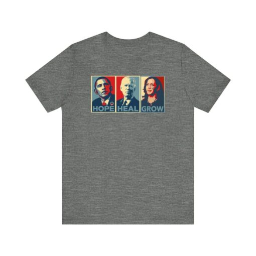Hope, Heal, Grow Empowering Change with Kamala Harris, Obama, and Biden | 2024 Presidential Election | Vote USA | Plus Size Gift Tee - Image 4