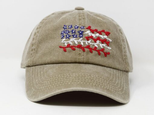 Patriotic Pride Hand-Embroidered USA Flag Baseball Cap for Summer Adventures - Image 2