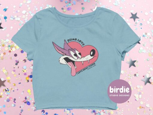 Dumb Love I Love Being Stupid Crop Top | Chappell Roan Baby Tee - Image 3
