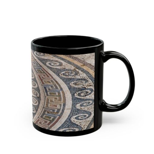 Unveil the Timeless Elegance Roman Mosaic Black Mug, A Masterpiece for Your Morning Ritual - Image 6
