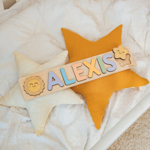 Montessori Puzzle Personalized Educational Toy for Baby Girls' Development and Nursery Decor - Image 3