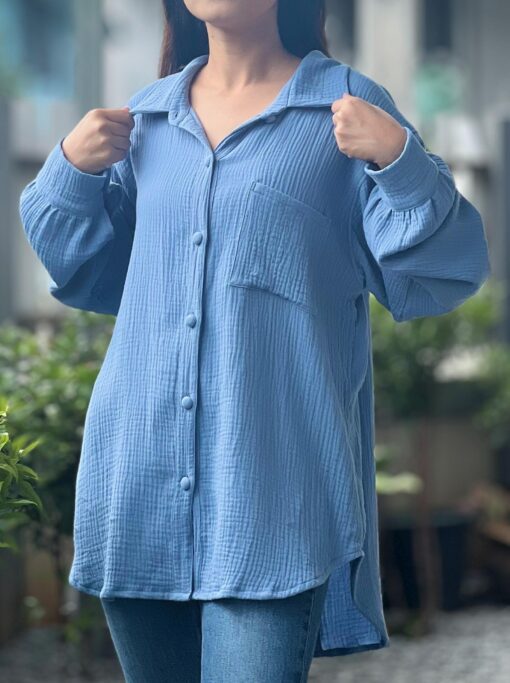 Breezy Muslin Double Gauze Blouse Elevate Your Summer Style with Comfort and Versatility - Image 3