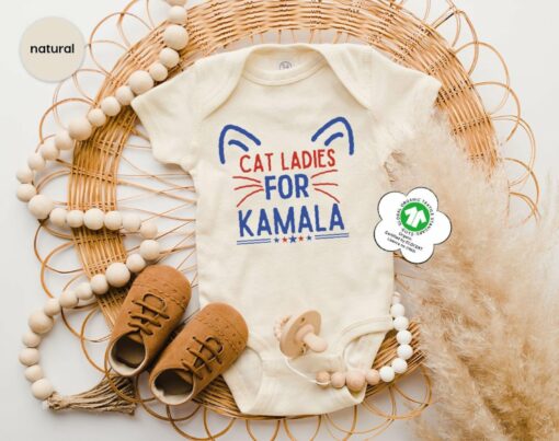 Empower the Future Cat Ladies for Kamala Kids Shirt, Inspiring Young Leaders - Image 5
