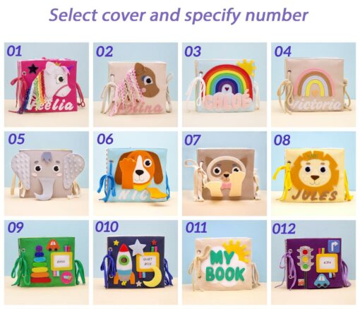 Personalized Quiet Book Toddler's Sensory Felt Activity Toy for Customized Learning Adventures - Image 6
