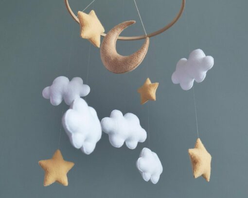 Celestial Dreams Moon and Stars Mobile for a Tranquil Nursery - Image 2
