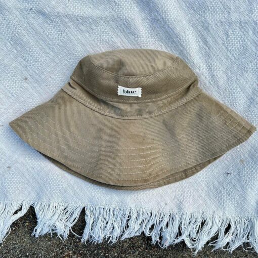 Tan Corduroy Boho Sun Hat Wide Brim, Foldable, Sun Protection - Image 2