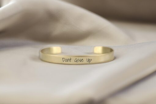 Engraved Text Bracelet Personalize Your Style with a Delicate Open Cuff - Image 4