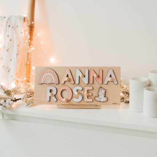 Montessori Puzzle Personalized Educational Toy for Baby Girls' Development and Nursery Decor - Image 2