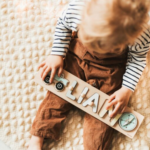 Montessori Puzzle Personalized Educational Toy for Baby Girls' Development and Nursery Decor - Image 4