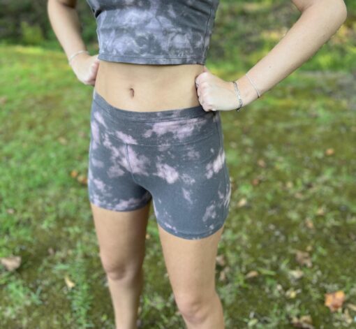 Hemp Tie-Dye Yoga Shorts Sustainable Comfort for Active Lifestyles - Image 3