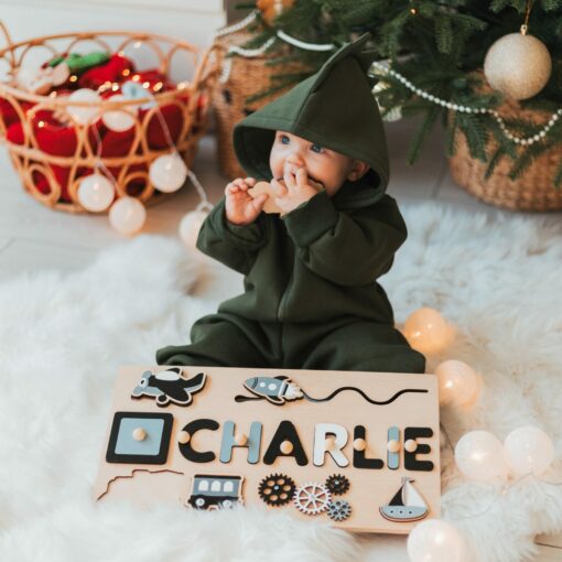 Personalized Montessori Busy Board Sensory Puzzle for Baby Girls, Custom Name, Educational Gift for 1-3 Year Olds - Image 5