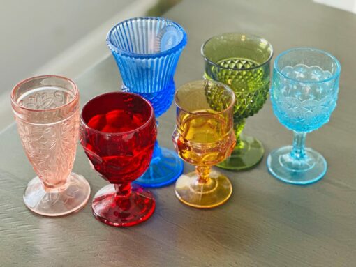 Vintage Mismatched Goblets A Rainbow of Bohemian Elegance for Your Table - Image 2