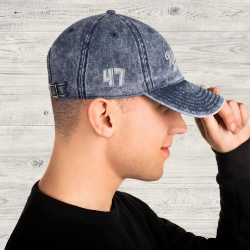 KAMALA 47 The Ultimate Denim Baseball Cap with Embroidered Style - Image 6