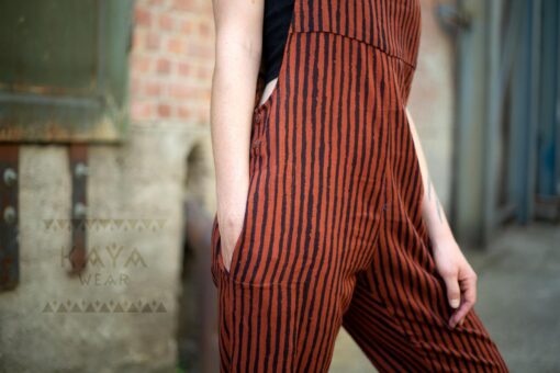 Bohemian Handmade Dungarees Jumpsuit A Symphony of Colors (Black, Rust, Red, Curry, Blue, Gray) - Image 4