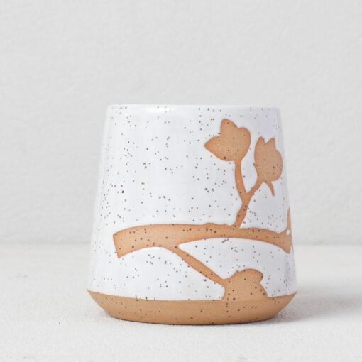 Springtime Serenity Handcrafted Dogwood and Cherry Blossom Mug by Salt of the Earth NC Pottery - Image 2