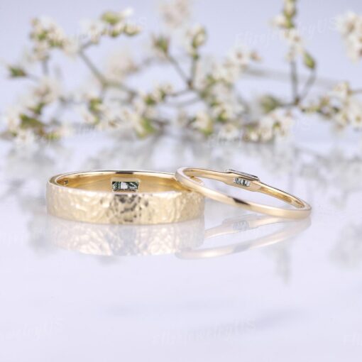 Exquisite Moss Agate Couple Rings A Timeless Symbol of Love and Unity - Image 5