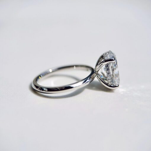 Sparkling Elegance 3 Carat Oval Lab-Grown Diamond Engagement Ring with Hidden Halo, IGI Certified - Image 4