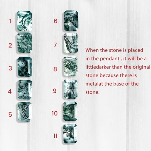 Exquisite Emerald Cut Green Moss Agate Necklace A Timeless Treasure in 14k Yellow Gold - Image 2