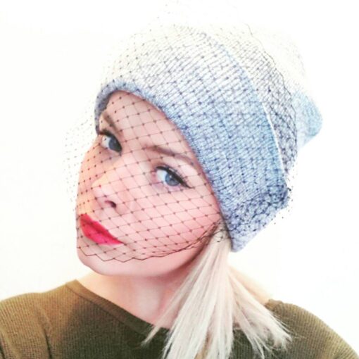 Veiled Beanie Hat Elevate Your Style with Grace and Mystery - Image 5