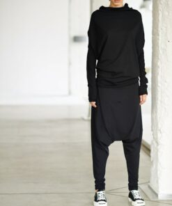Arya Sense BATD14BL Oversized Black Bat Top for Casual Comfort