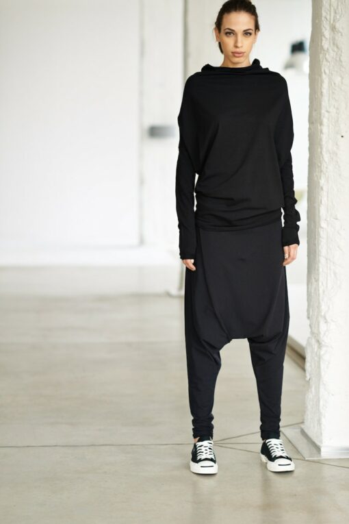 Arya Sense BATD14BL Oversized Black Bat Top for Casual Comfort