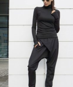 AKASHA A05540 Unparalleled Black Harem Pants for Limitless Style and Comfort