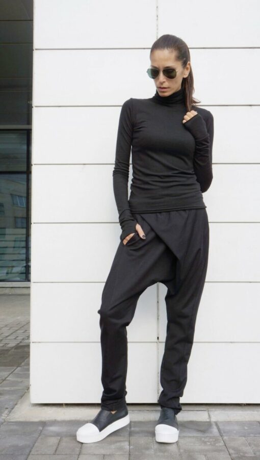AKASHA A05540 Unparalleled Black Harem Pants for Limitless Style and Comfort