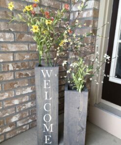 Rustic Reclaimed Wood Porch Vases Welcome Home with Farmhouse Charm
