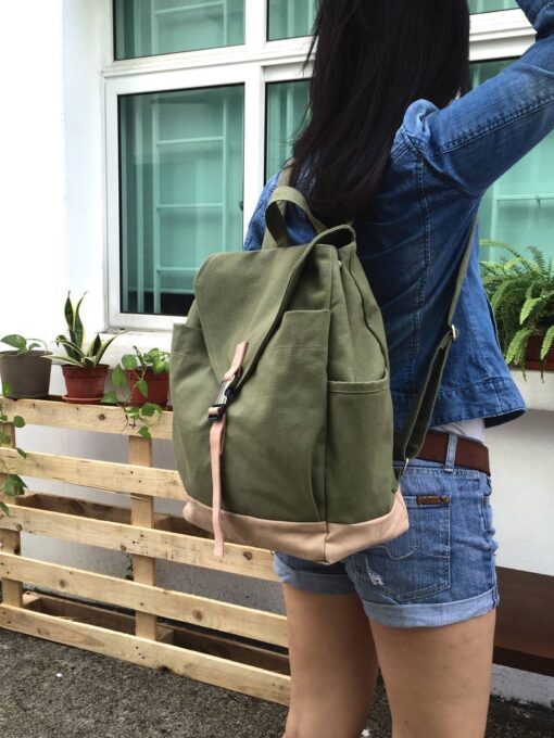 Versatile Canvas Backpack Your Go-to for Diapers, School, Travel, and More