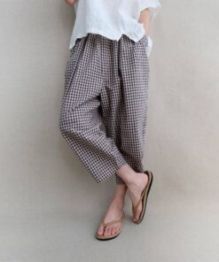 Women's Cropped Linen Harem Pants Comfort and Style in Every Step