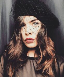 Timeless Parisian Elegance Black Veiled Beret, Embracing the Allure of the 1940s