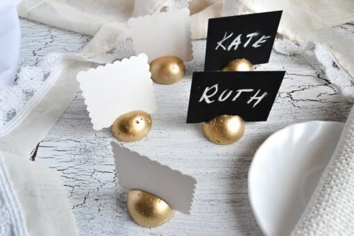 Geometric Gold Wedding Table Place Card Holder Elevate Your Reception Decor
