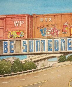 Houston's Heartbeat A Watercolor Journey Through the City's Soul