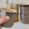 Bronze Pottery Glazed Whiskey Glass Personalized Anniversary Gift for Him