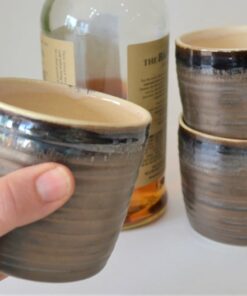Bronze Pottery Glazed Whiskey Glass Personalized Anniversary Gift for Him