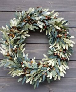 Enliven Your Abode with Our Timeless Faux Olive Wreath A Year-Round Touch of Nature's Elegance