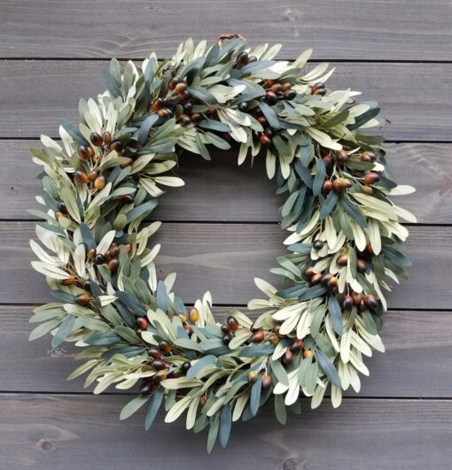 Enliven Your Abode with Our Timeless Faux Olive Wreath A Year-Round Touch of Nature's Elegance