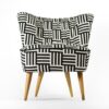 Vintage Black and White Cocktail Chair A Timeless Masterpiece Restored to Pristine Elegance