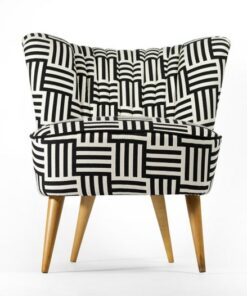 Vintage Black and White Cocktail Chair A Timeless Masterpiece Restored to Pristine Elegance